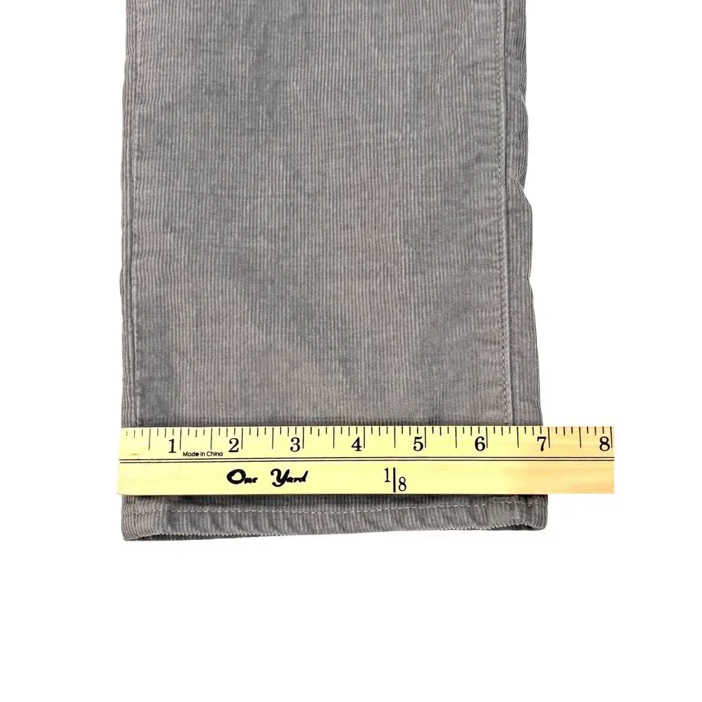 J Crew Corduroy Pants Mens Size 34x32 Gray Slim Fit Straight Leg Stretch Casual